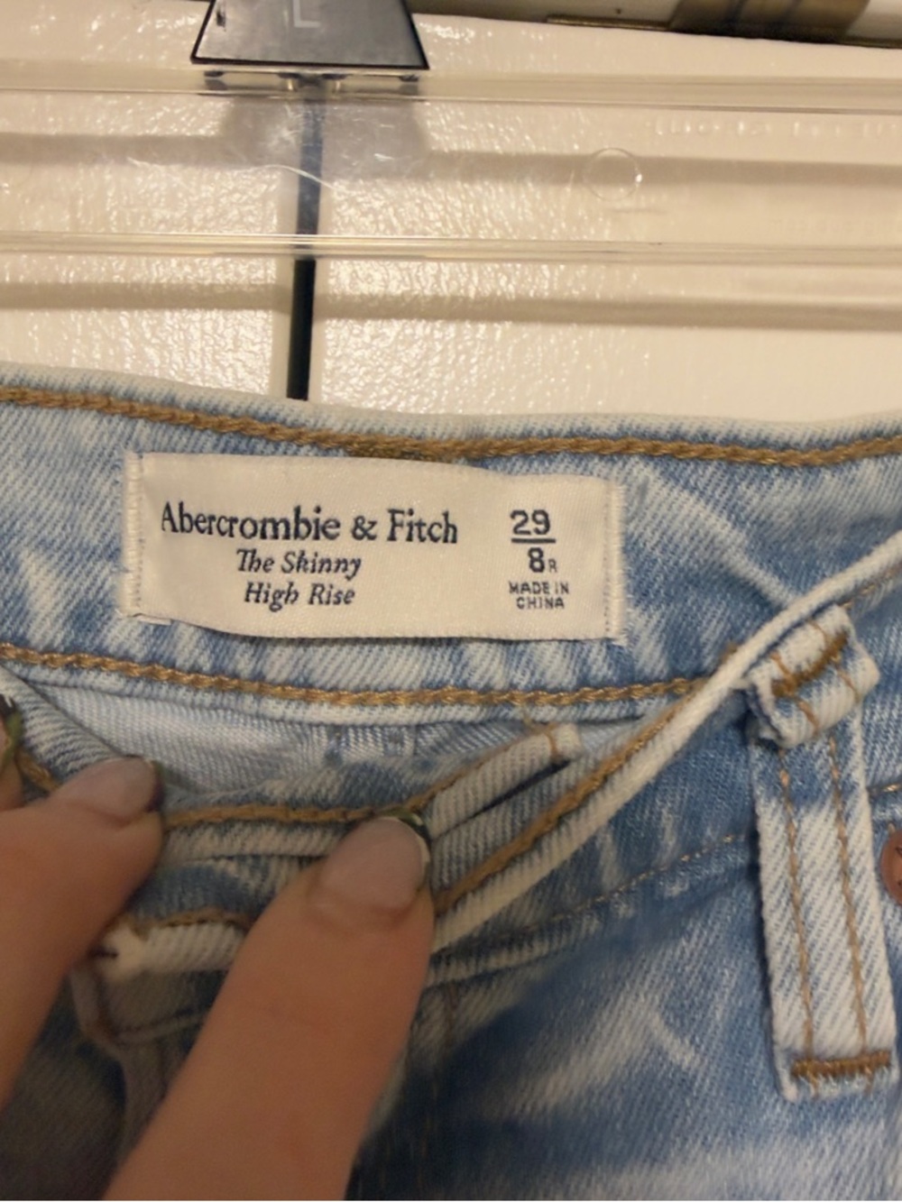 Abercrombie & Fitch Light Blue Straight Leg Jeans - Picture 4 of 4